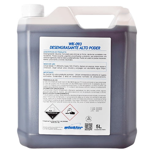 Desengrasante alto poder Winkler WK-093 5 litr concentrado desde 4 unidades